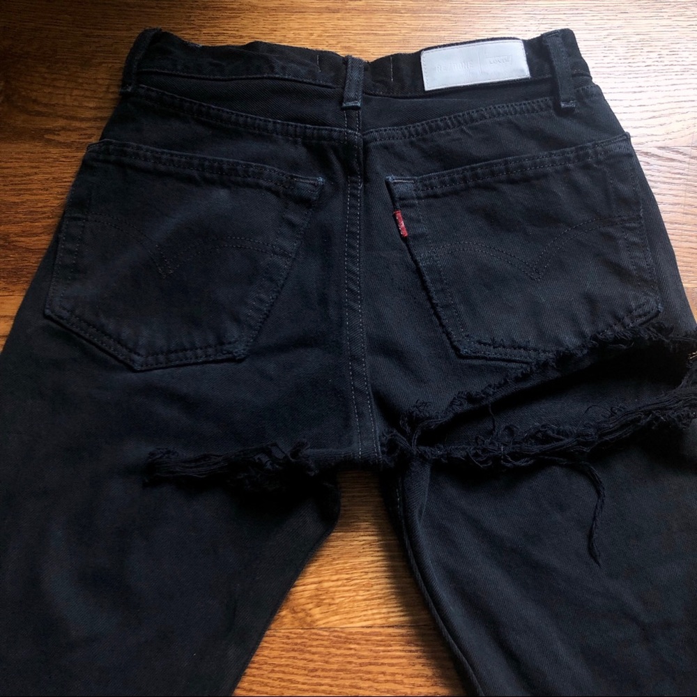 RE/DONE jet black high waisted Levi’s